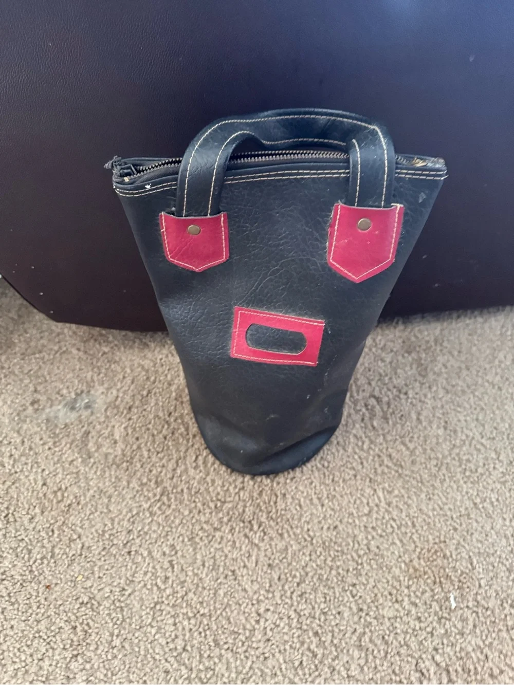 Vintage Black Top-Handle Golf Bag